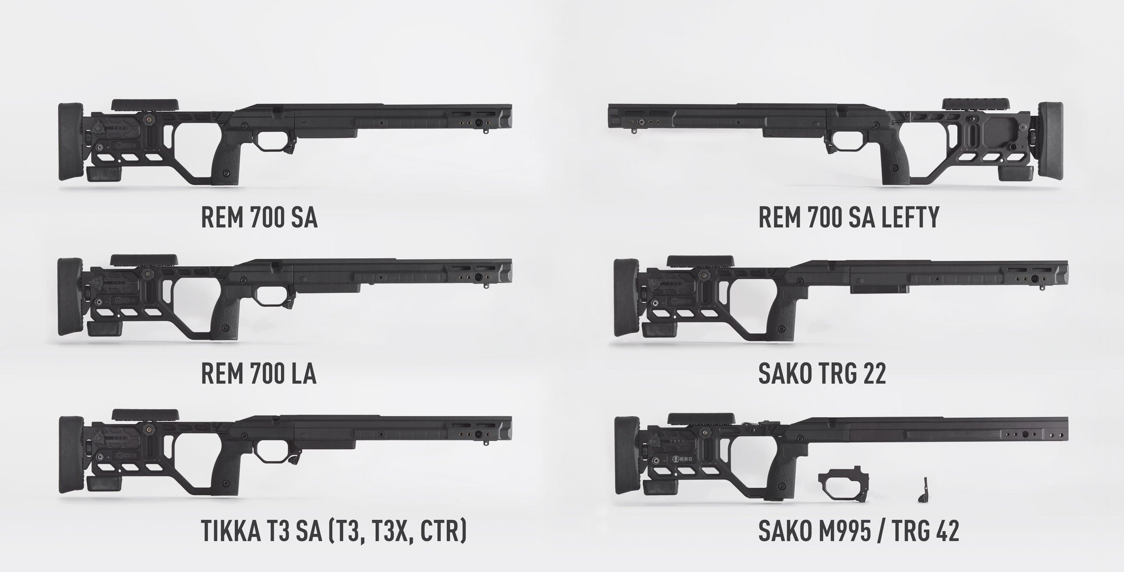 KRG, WHISKEY 3 CHASSIS, FIXED Remington 700 SA FDE