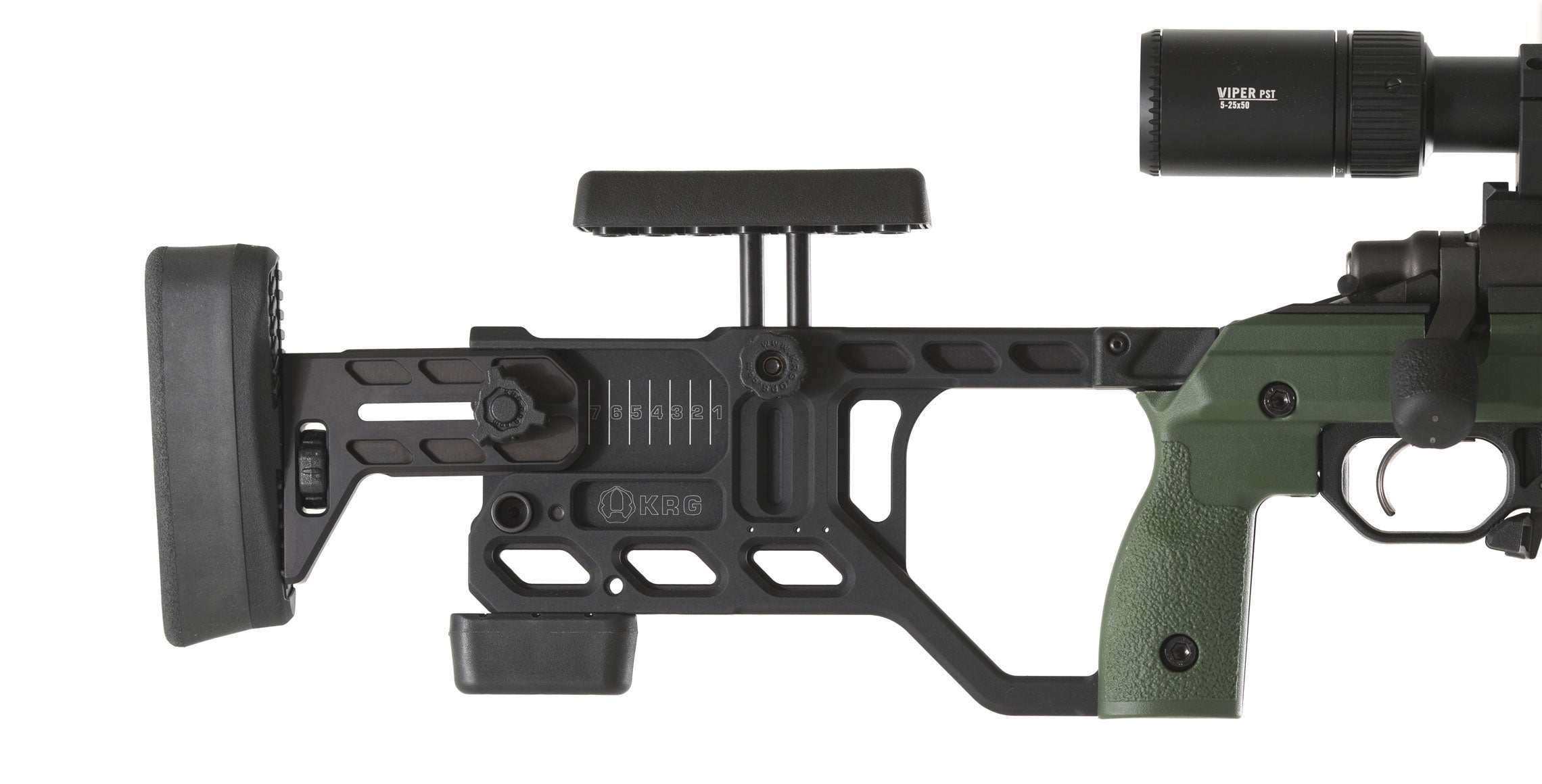 KRG Whiskey-3 CHASSIS, FIXED Remington 700 Short Action SAKO GREEN