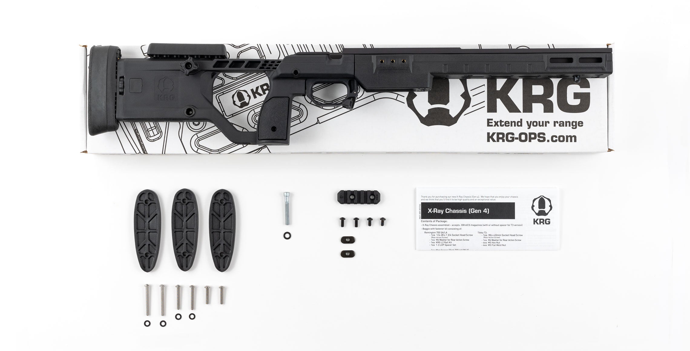 KRG X-RAY CHASSIS, TIKKA T3 BLACK