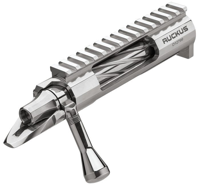 Defiance Ruckus RH Long Action, .550,Heavy Tang, defiance handle, tactical knob, flat nose, standard flutes, faceted shroud, 20moa, AI Cut, Nitride