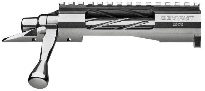 Defiance Deviant Tactical -RH Short Action, .223 bolt face, Heavy Tang, defiance handle, tactical knob, flat nose, standard flutes, faceted shroud, AI Cut, 20moa, stainless